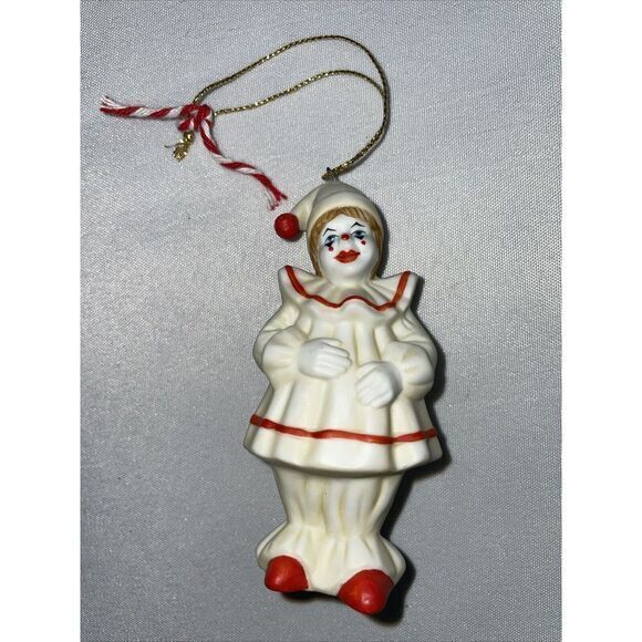 1986 Enesco Bisque‎ Clown Ornament 3.5" - Picture 1 of 5